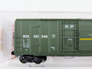 N Scale Micro-Trains MTL 02600050 BCOL BC Rail 50' Rib Side Box Car #100348