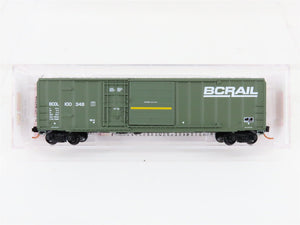 N Scale Micro-Trains MTL 02600050 BCOL BC Rail 50' Rib Side Box Car #100348