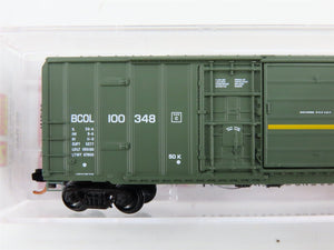 N Scale Micro-Trains MTL 02600050 BCOL BC Rail 50' Rib Side Box Car #100348
