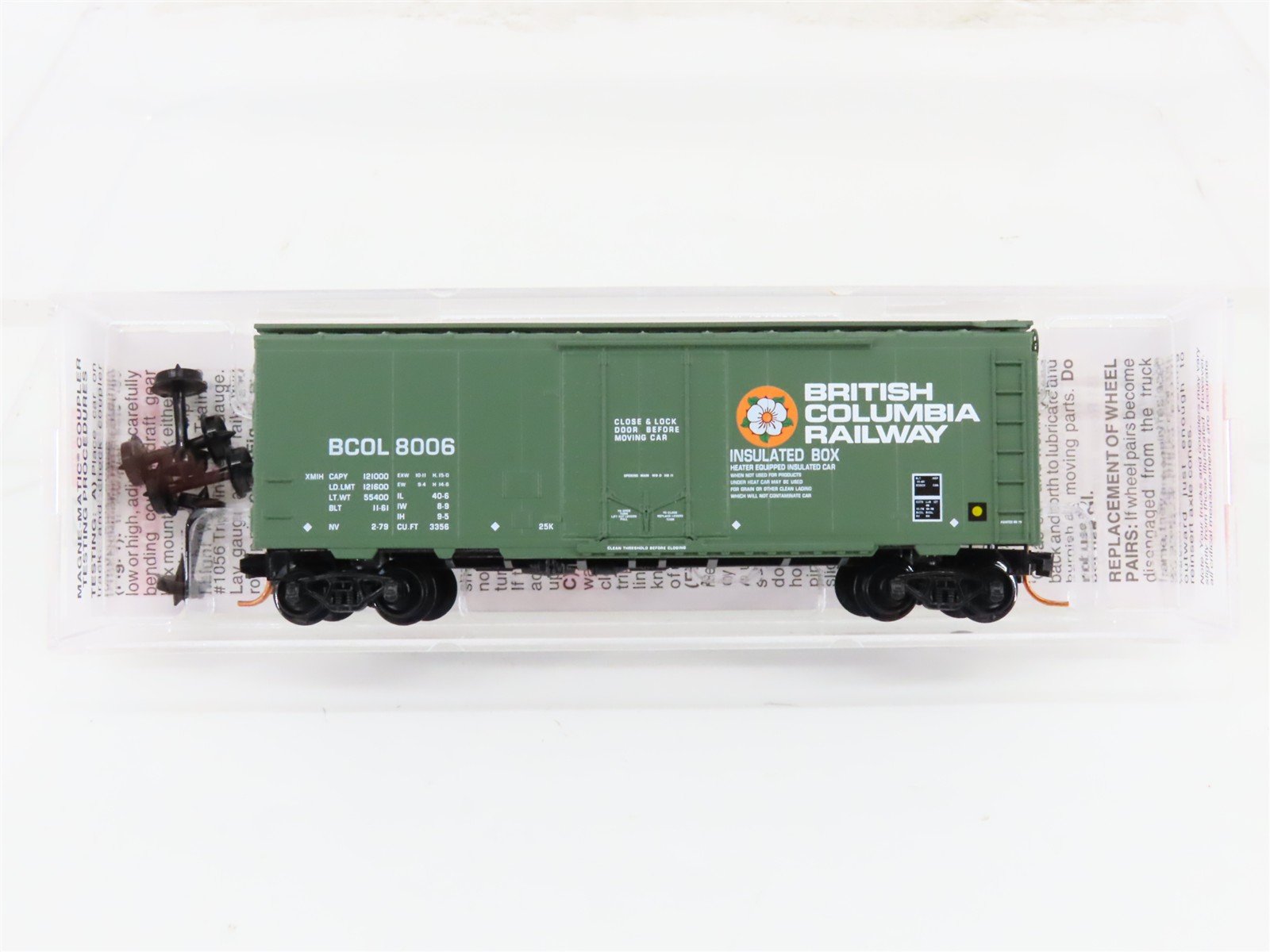 N Scale Micro-Trains MTL 02100230 BCOL British Columbia 40' Box Car #8006