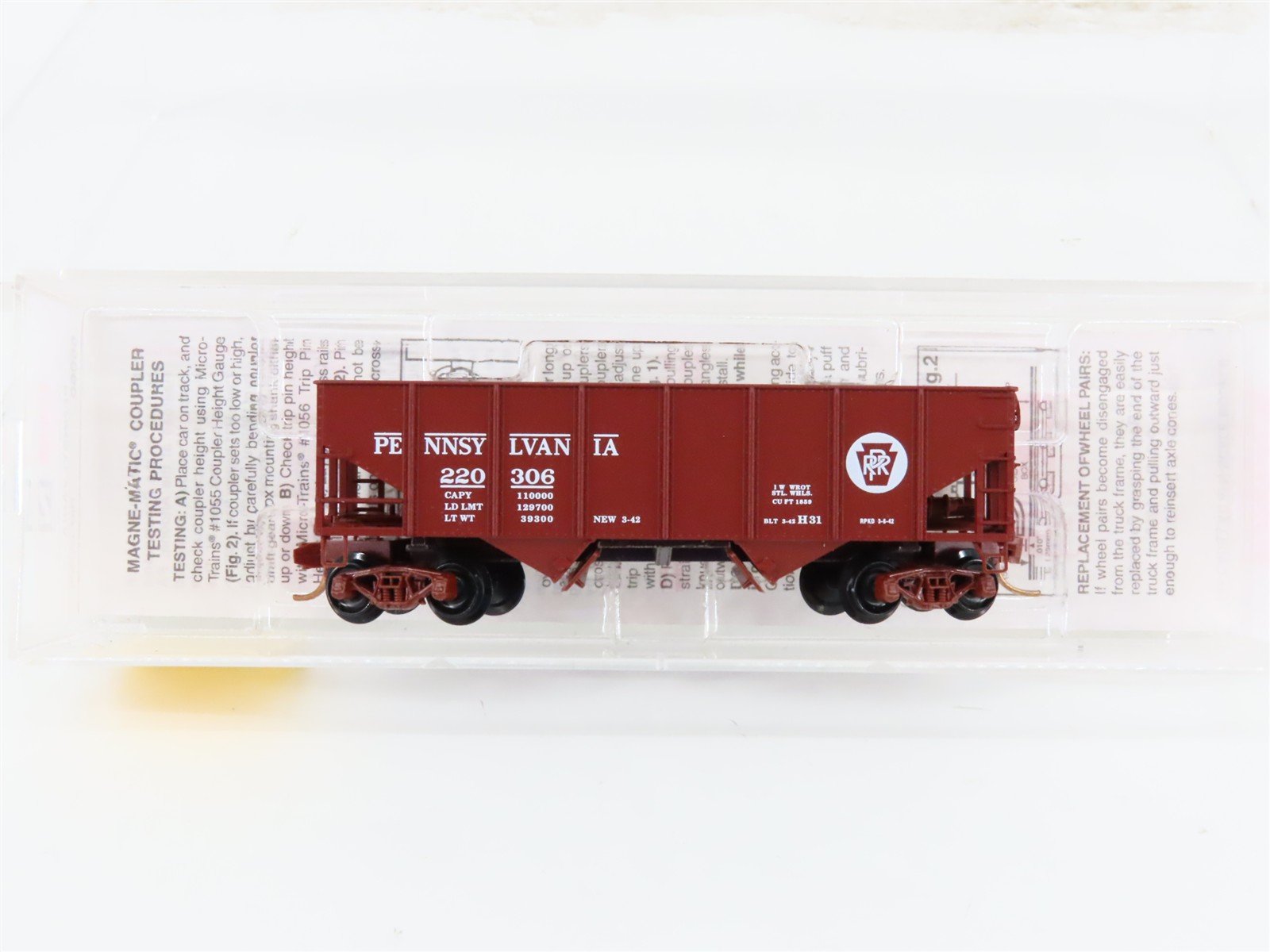 N Scale Micro-Trains MTL 56060 PRR Pennsylvania 33' 2-Bay Open Hopper #220306