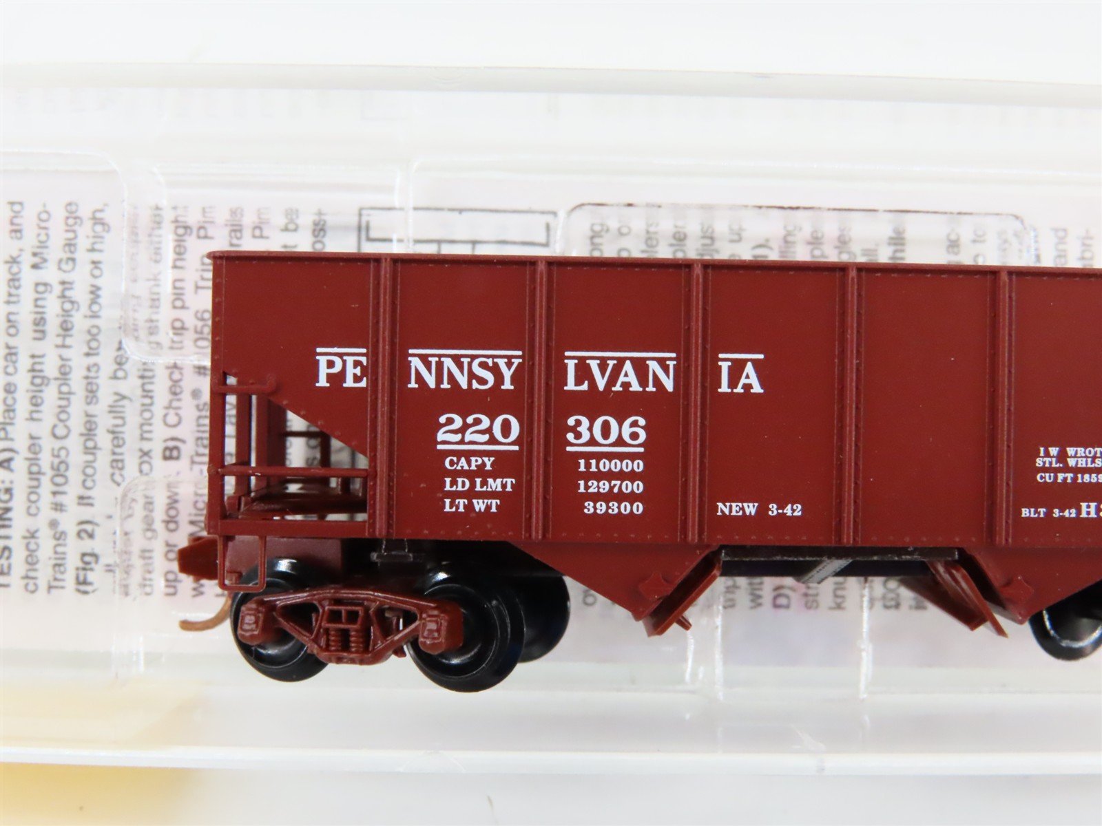 N Scale Micro-Trains MTL 56060 PRR Pennsylvania 33' 2-Bay Open Hopper #220306