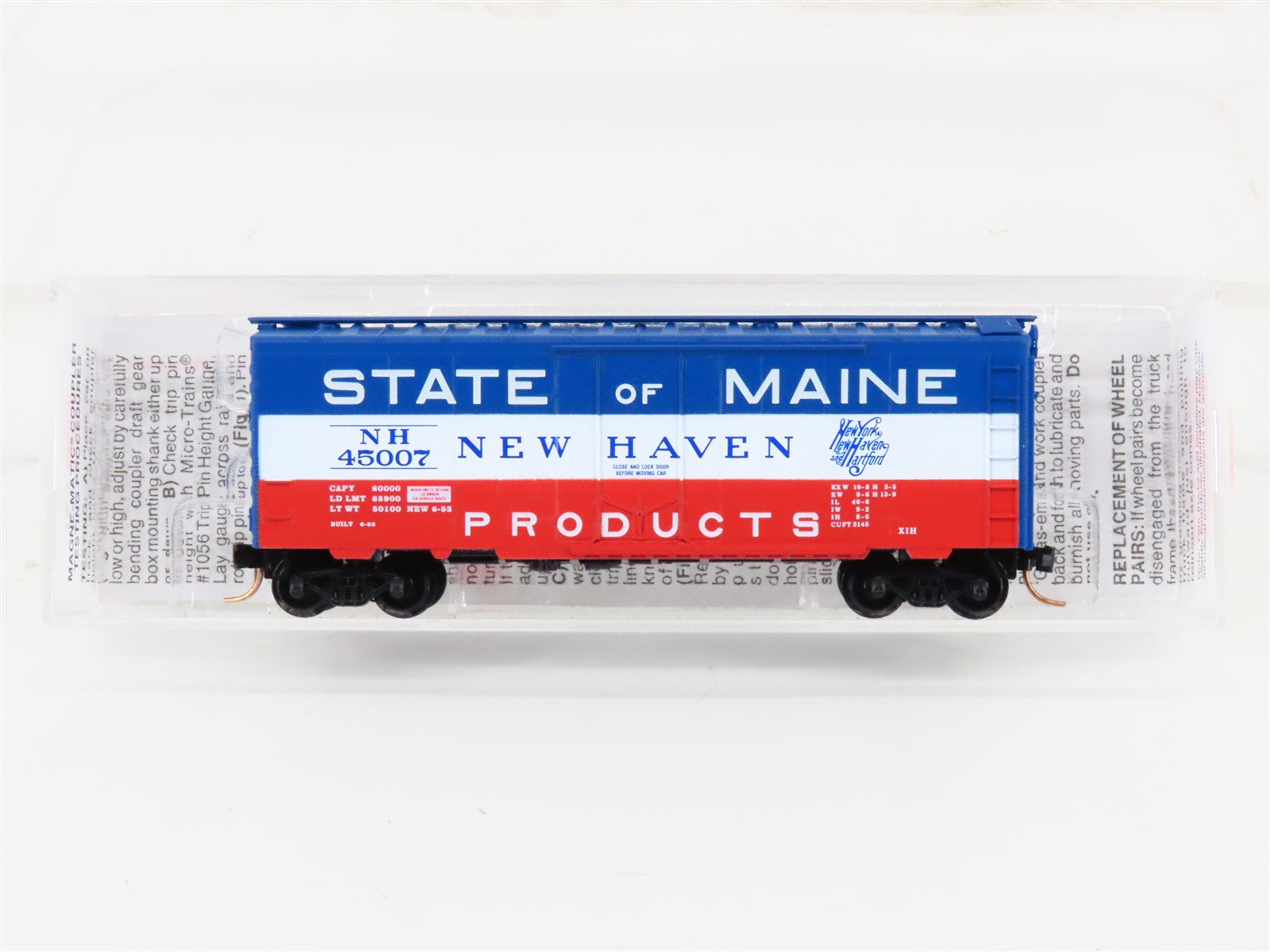 N Scale Micro-Trains MTL 21160 NH State Of Maine 40' Plug Door Box Car #45007