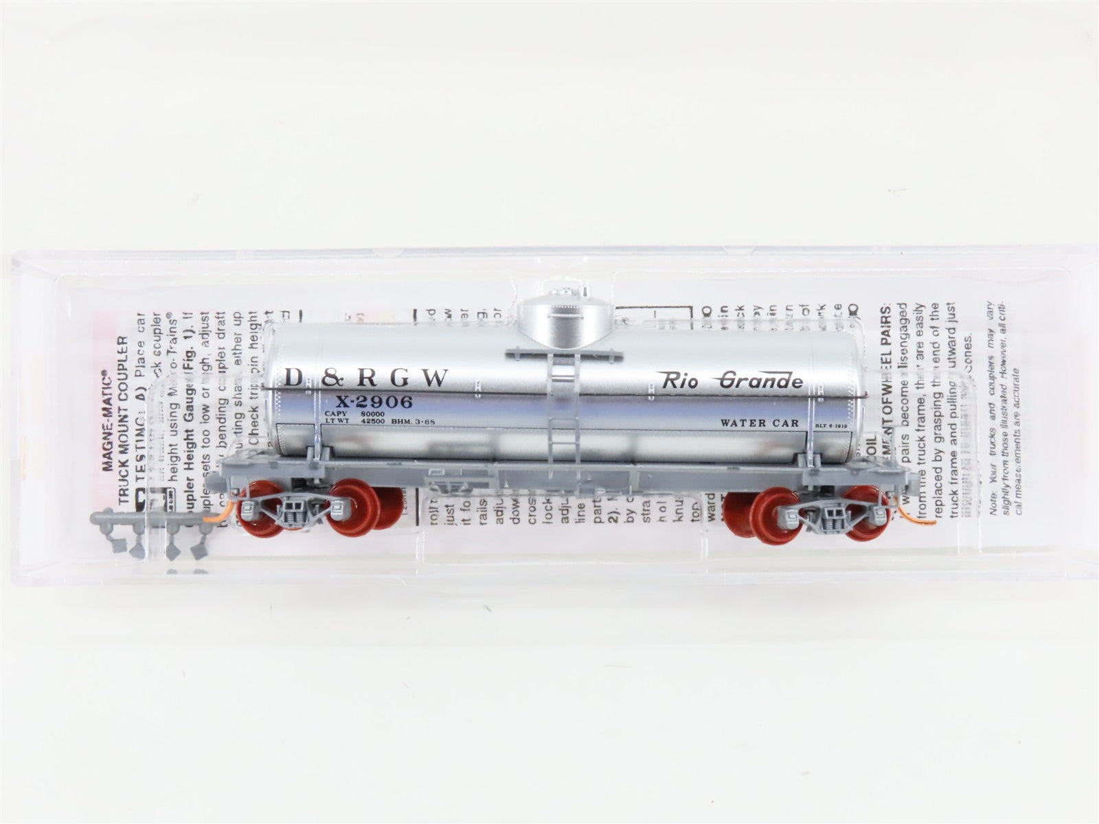 N Scale Micro-Trains MTL 06500890 D&RGW Rio Grande Single Dome Tank Car #X2906
