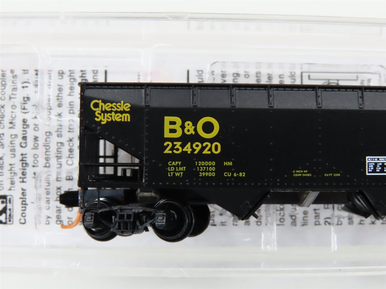 N Scale Micro-Trains MTL 05500511 B&O Chessie System 2-Bay Hopper #234920 w/Load