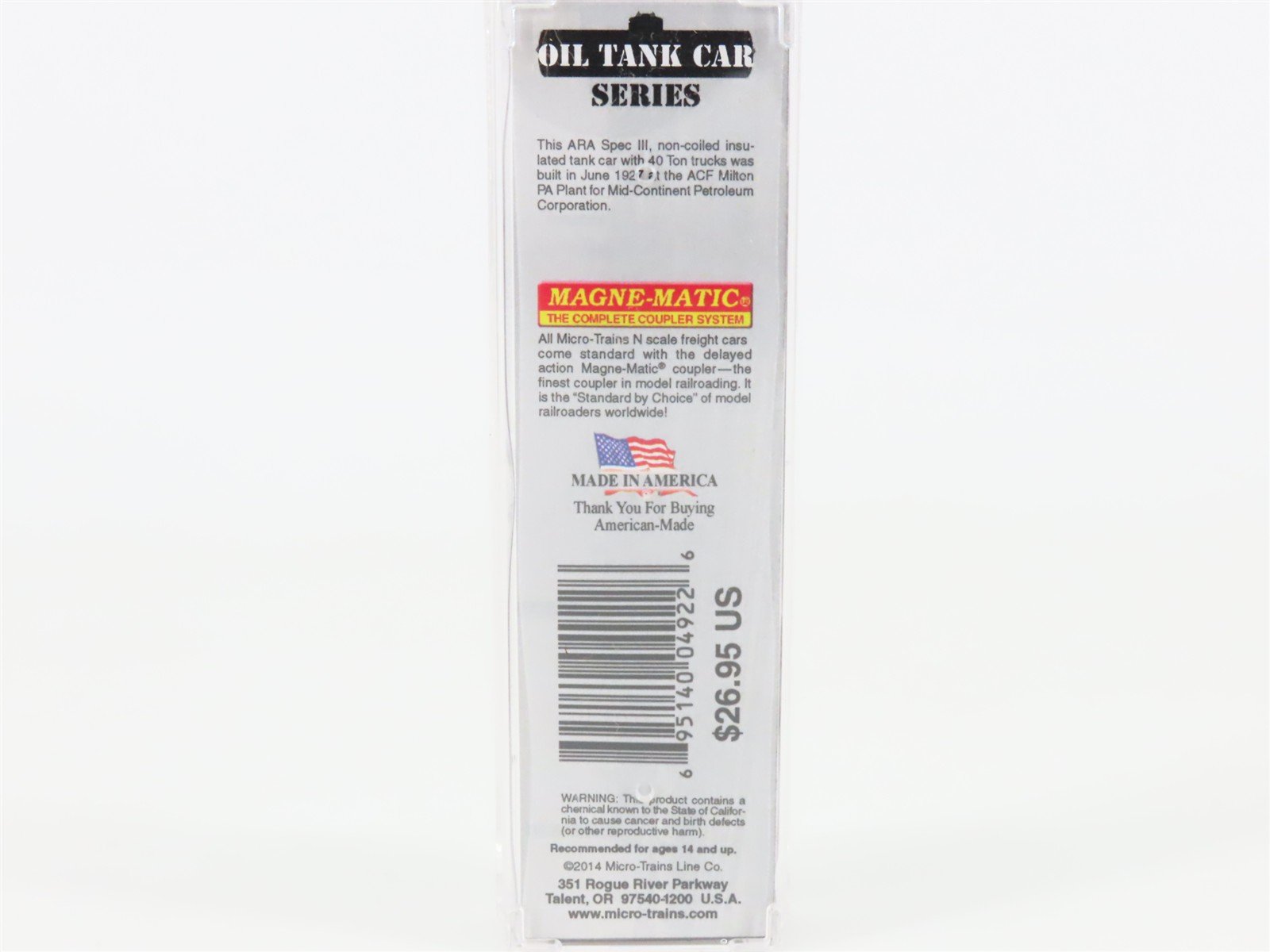 N Micro-Trains MTL 06500800 COSX Diamond Products 39' Single Dome Tank Car #2955
