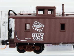 N Micro-Trains MTL 51230 MILW Milwaukee Road 34' Wood Sheathed Caboose #0345