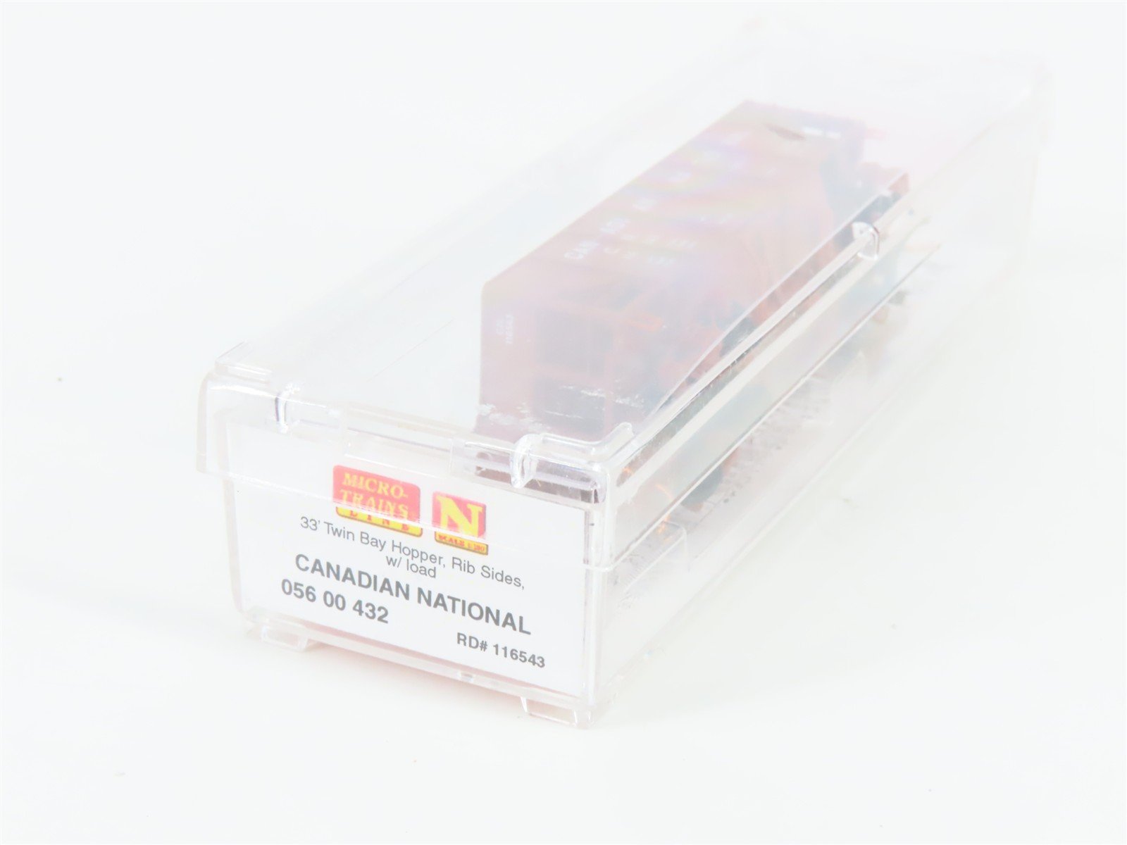 N Micro-Trains MTL 05600432 CN Canadian National 2-Bay Hopper #116543 w/ Load