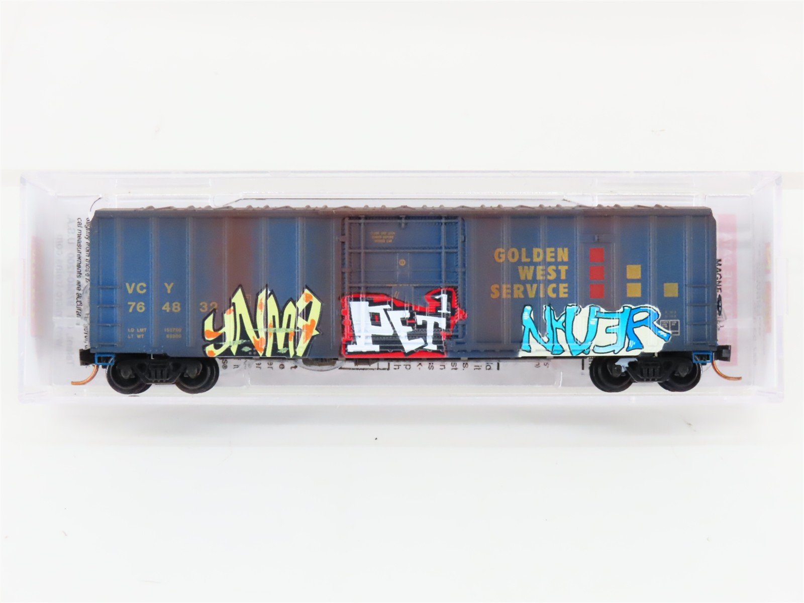N Micro-Trains MTL 02753320 VCY Golden West Service 50' Boxcar 764832 w/Graffiti