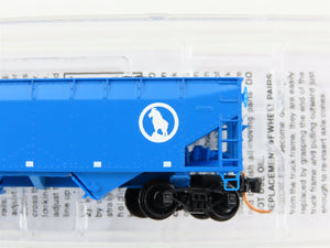 N Scale Micro-Trains MTL 05500521 GN Big Sky Blue 2-Bay Hopper #73215 w/ Load