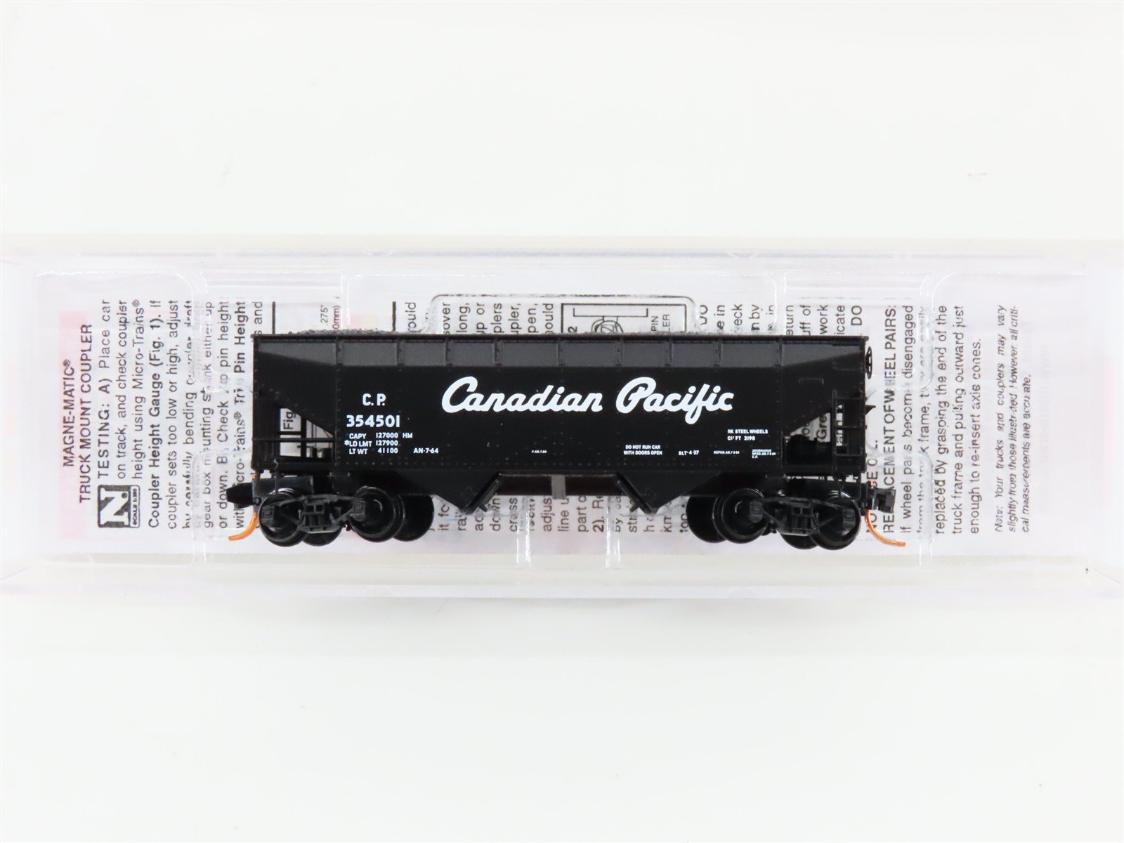N Micro-Trains MTL 05500410 CP Canadian Pacific 2-Bay Hopper #354501 w/ Load
