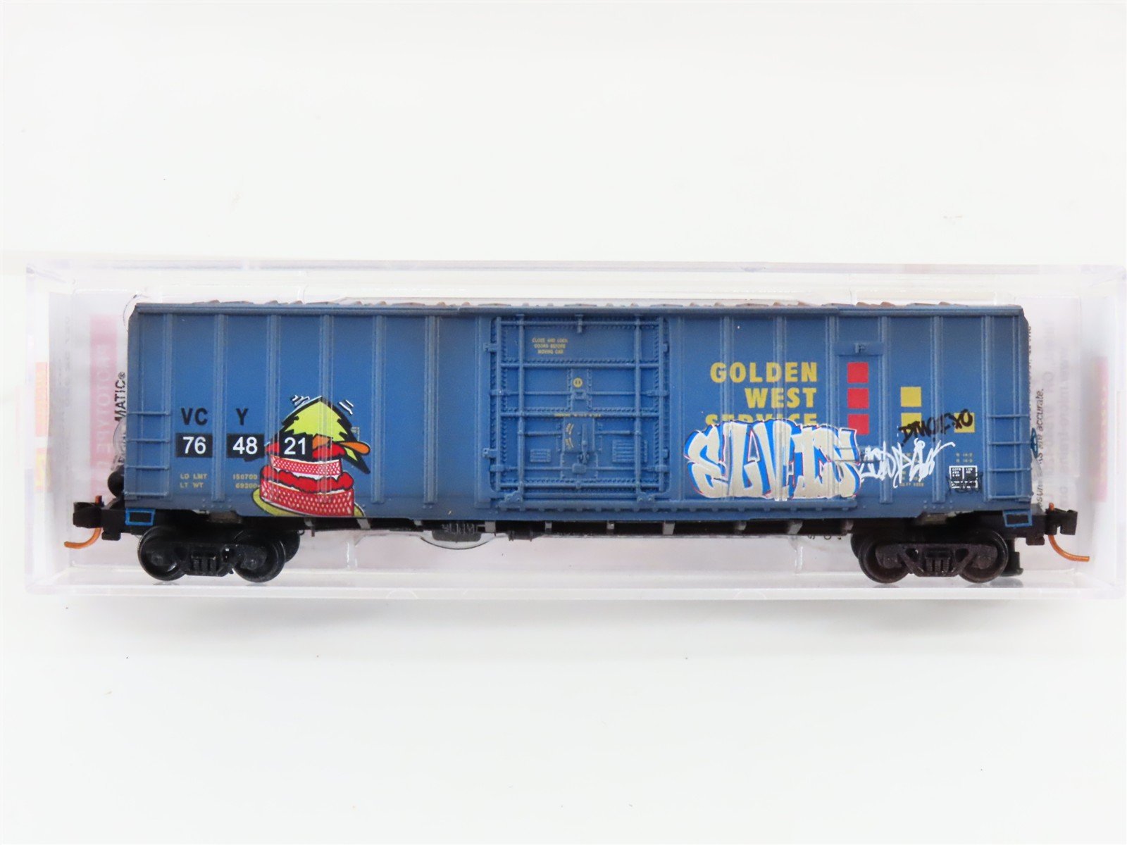 N Micro-Trains MTL 02752320 VCY Golden West Service 50' Boxcar 764821 w/Graffiti