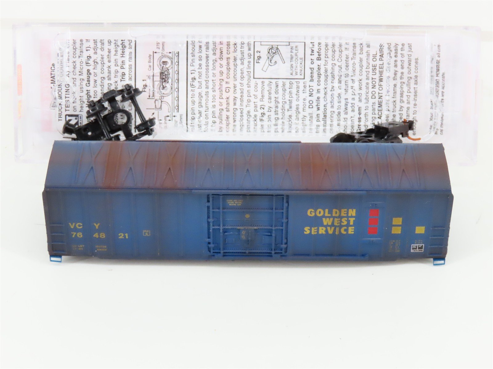 N Micro-Trains MTL 02752320 VCY Golden West Service 50' Boxcar 764821 w/Graffiti