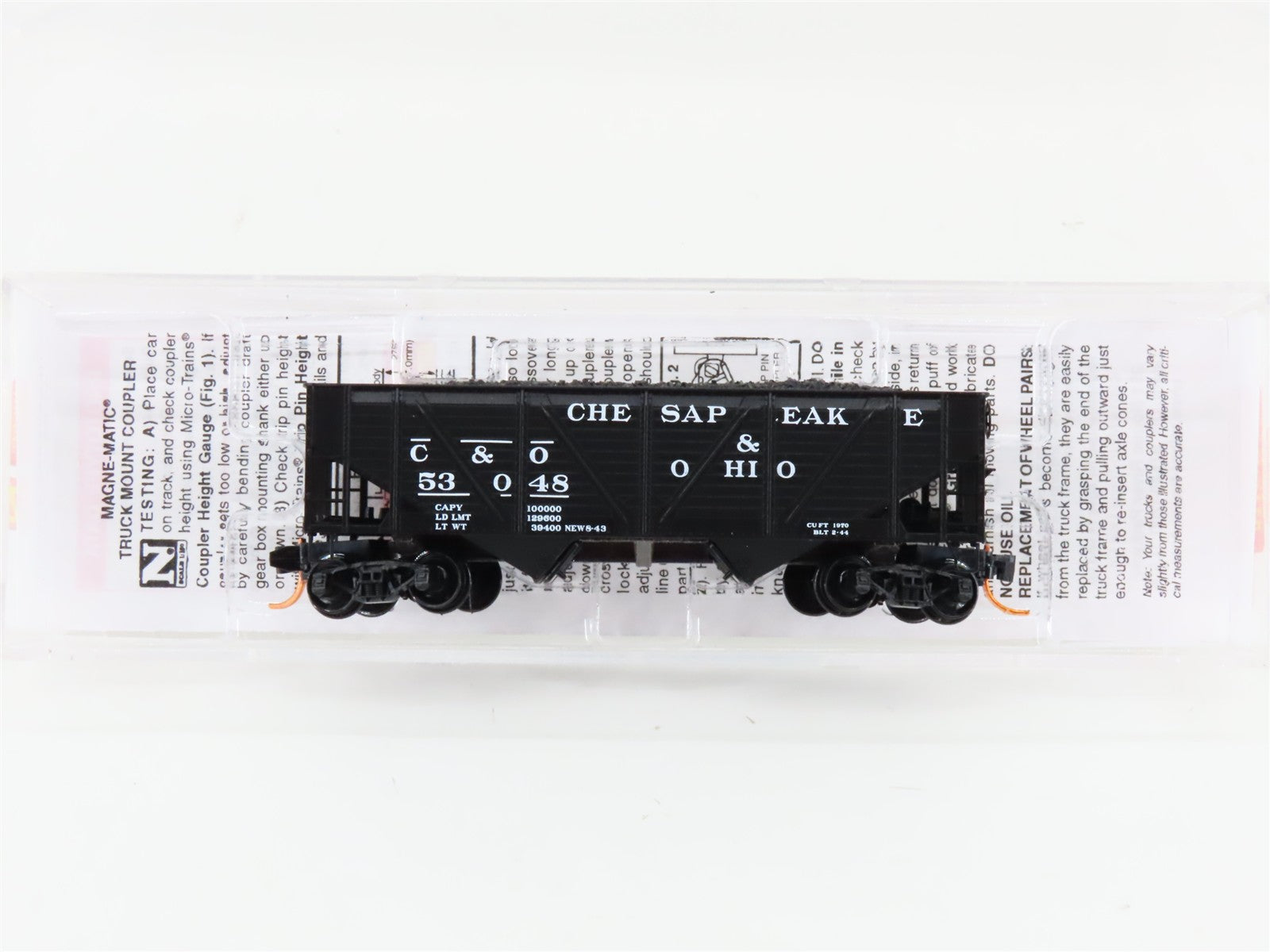 N Micro-Trains MTL 05700070 C&O Chesapeake & Ohio 2-Bay Hopper #53048 w/ Load