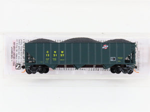 N Scale Micro-Trains MTL 10800250 CNW 3-Bay Hopper #135197 w/ Coal Load