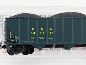 N Scale Micro-Trains MTL 10800250 CNW 3-Bay Hopper #135197 w/ Coal Load