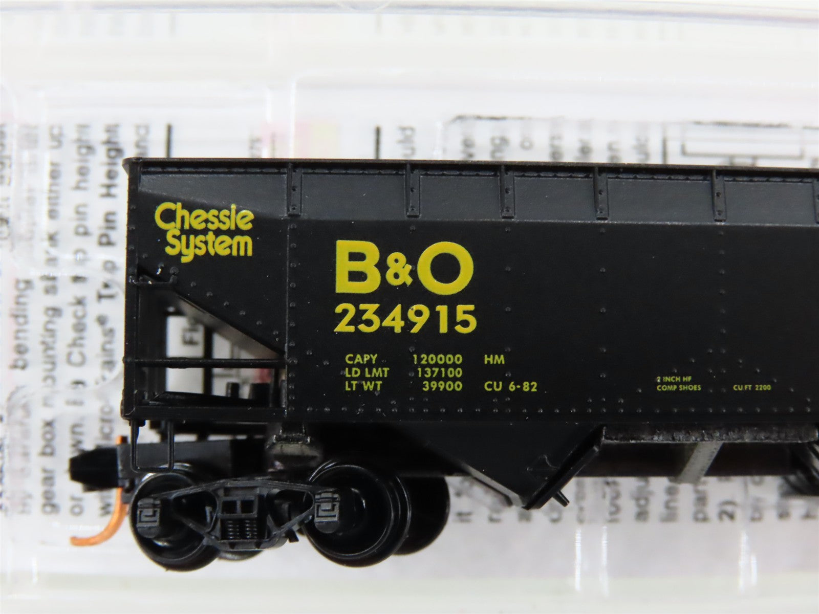 N Scale Micro-Trains MTL 05500512 B&O Chessie System 2-Bay Hopper 234915 w/ Load