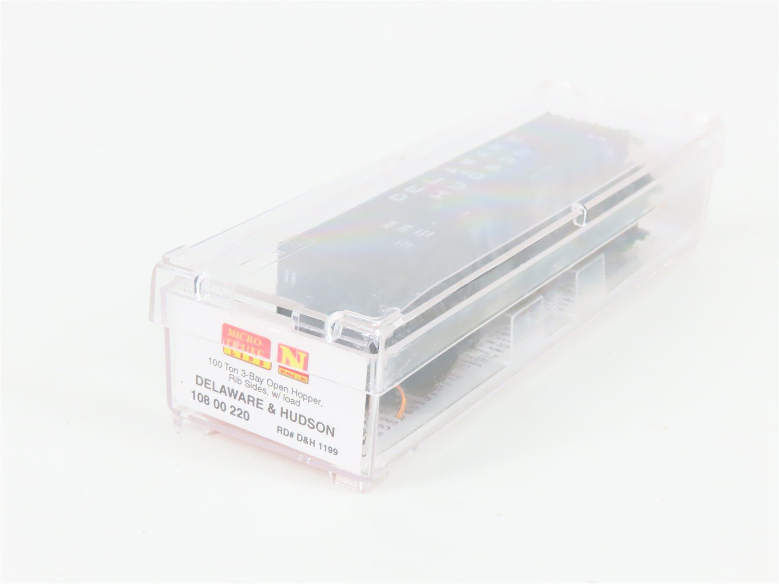 N Micro-Trains MTL 10800220 D&H Delaware & Hudson 3-Bay Hopper #1199 w/ Load