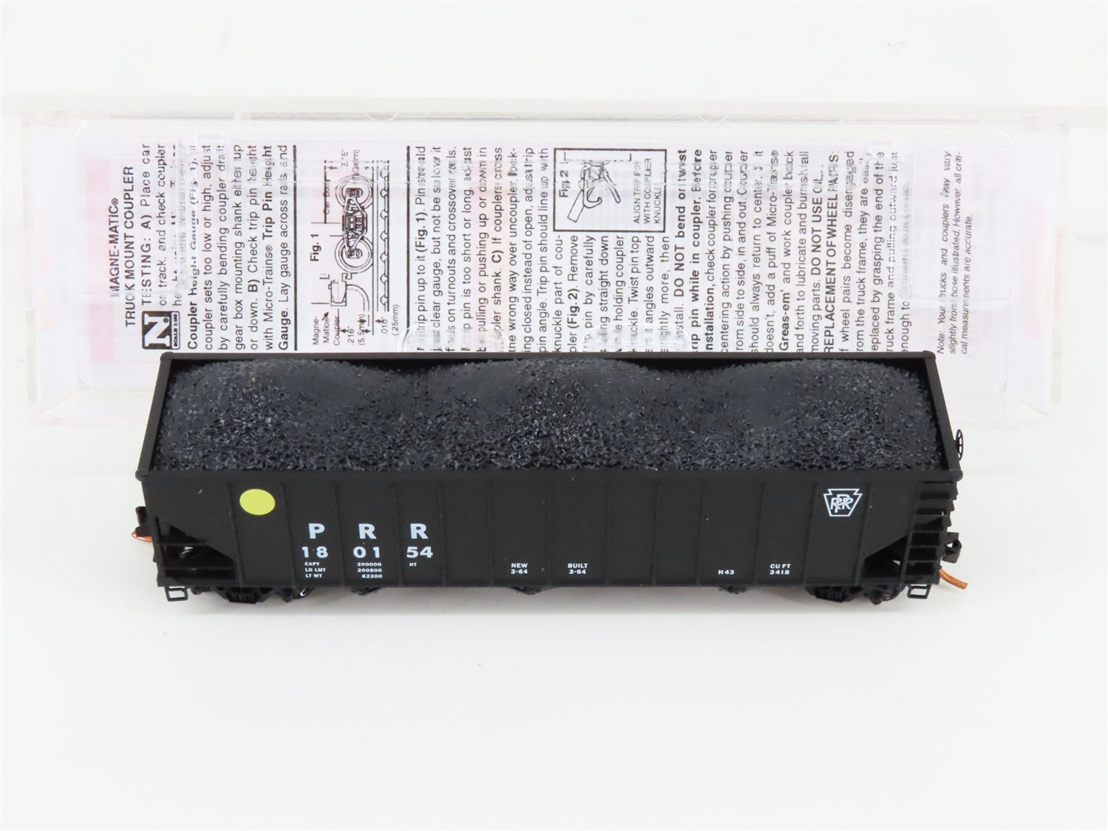 N Scale Micro-Trains MTL 10800040 PRR Pennsylvania 3-Bay Hopper #180154 w/ Load