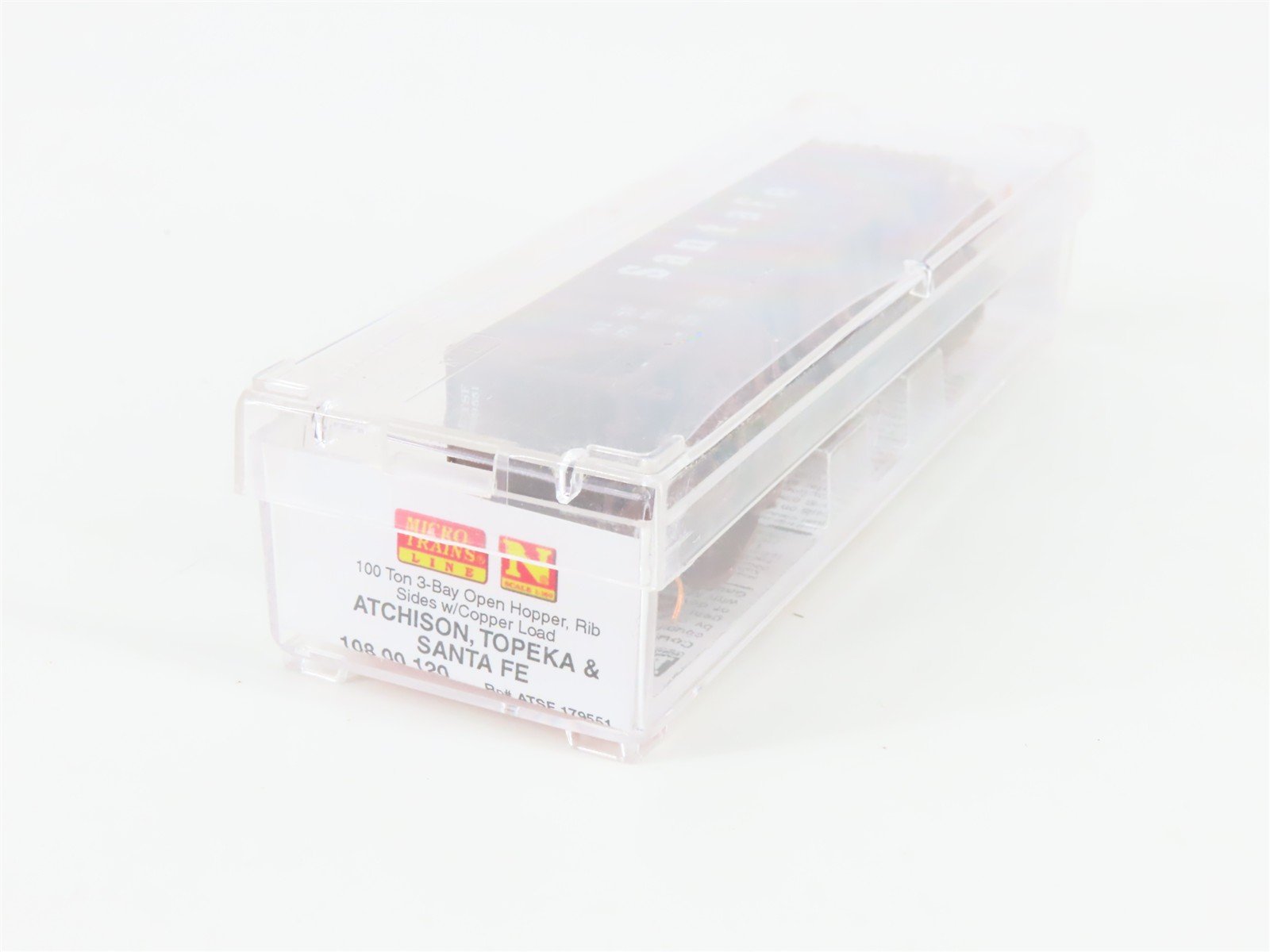 N Micro-Trains MTL 10800120 ATSF Santa Fe 3-Bay Hopper #179551 w/ Copper Load