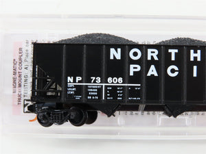 N Scale Micro-Trains MTL 10800211 NP Northern Pacific 3-Bay Hopper #73606 w/Load