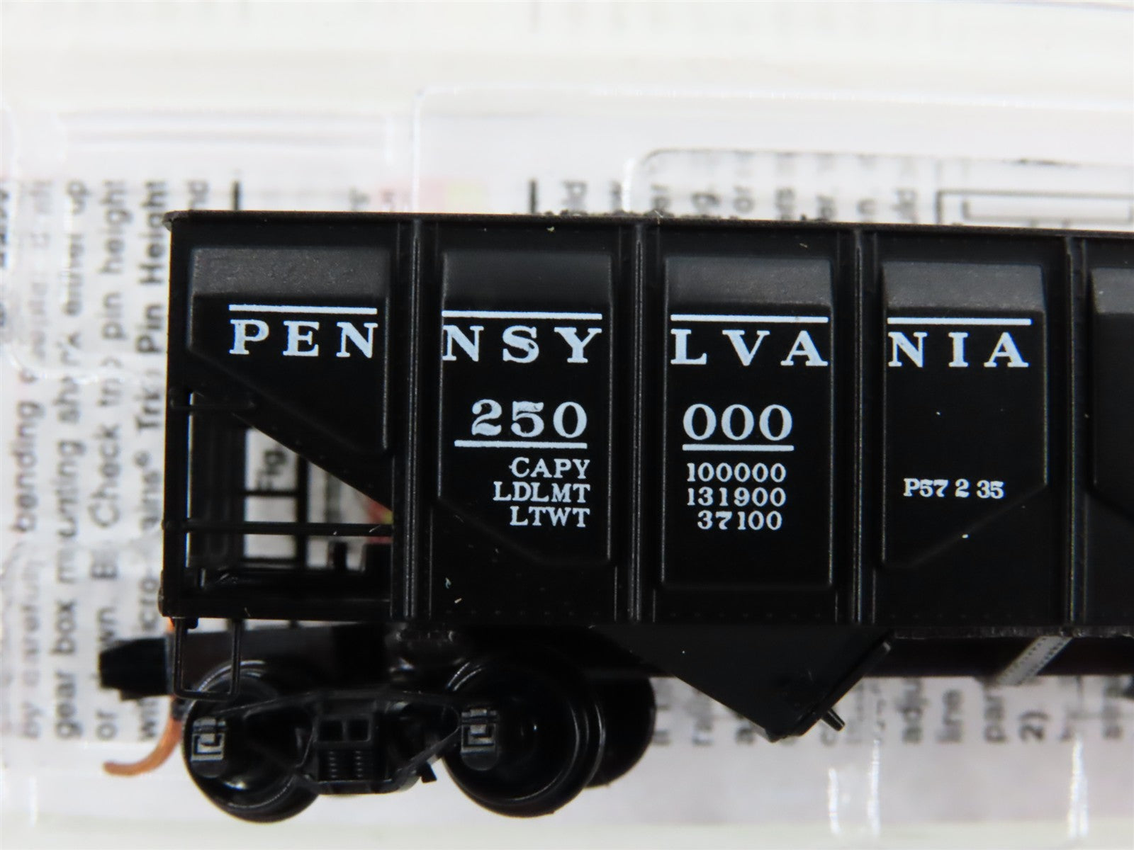 N Scale Micro-Trains MTL 08500080 PRR Pennsylvania 2-Bay Hopper #250000 w/ Load