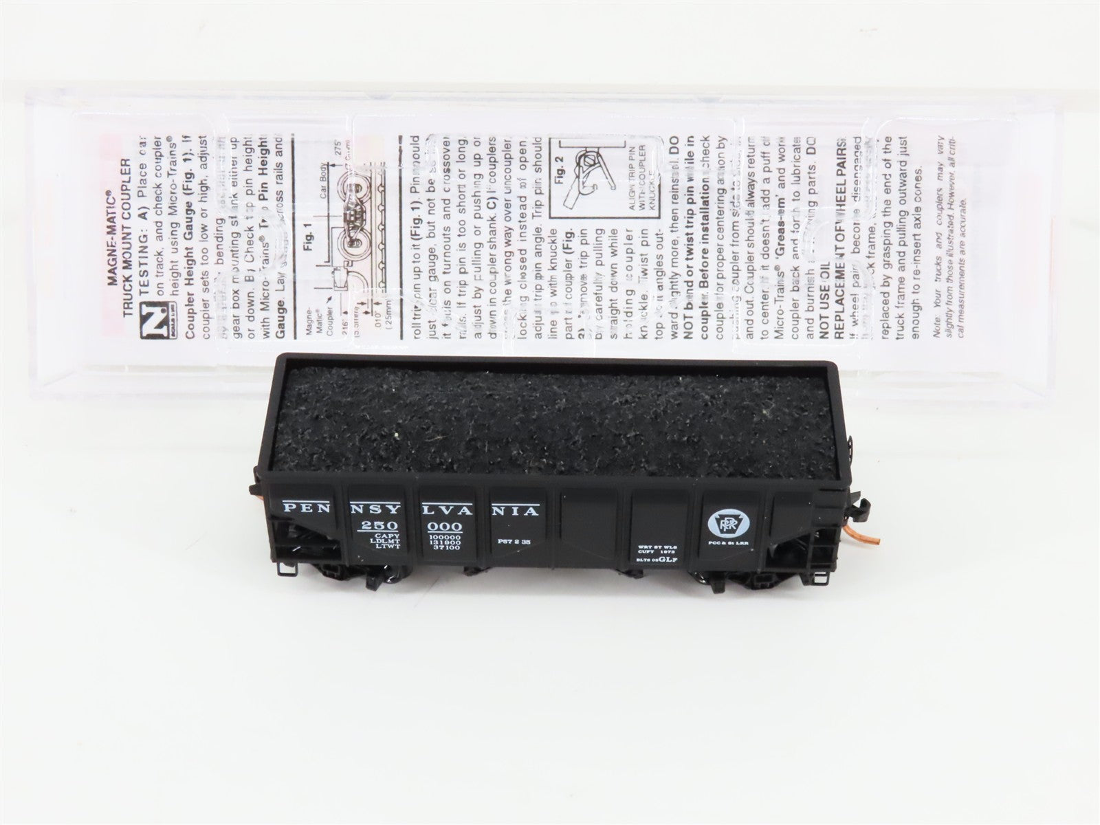 N Scale Micro-Trains MTL 08500080 PRR Pennsylvania 2-Bay Hopper #250000 w/ Load