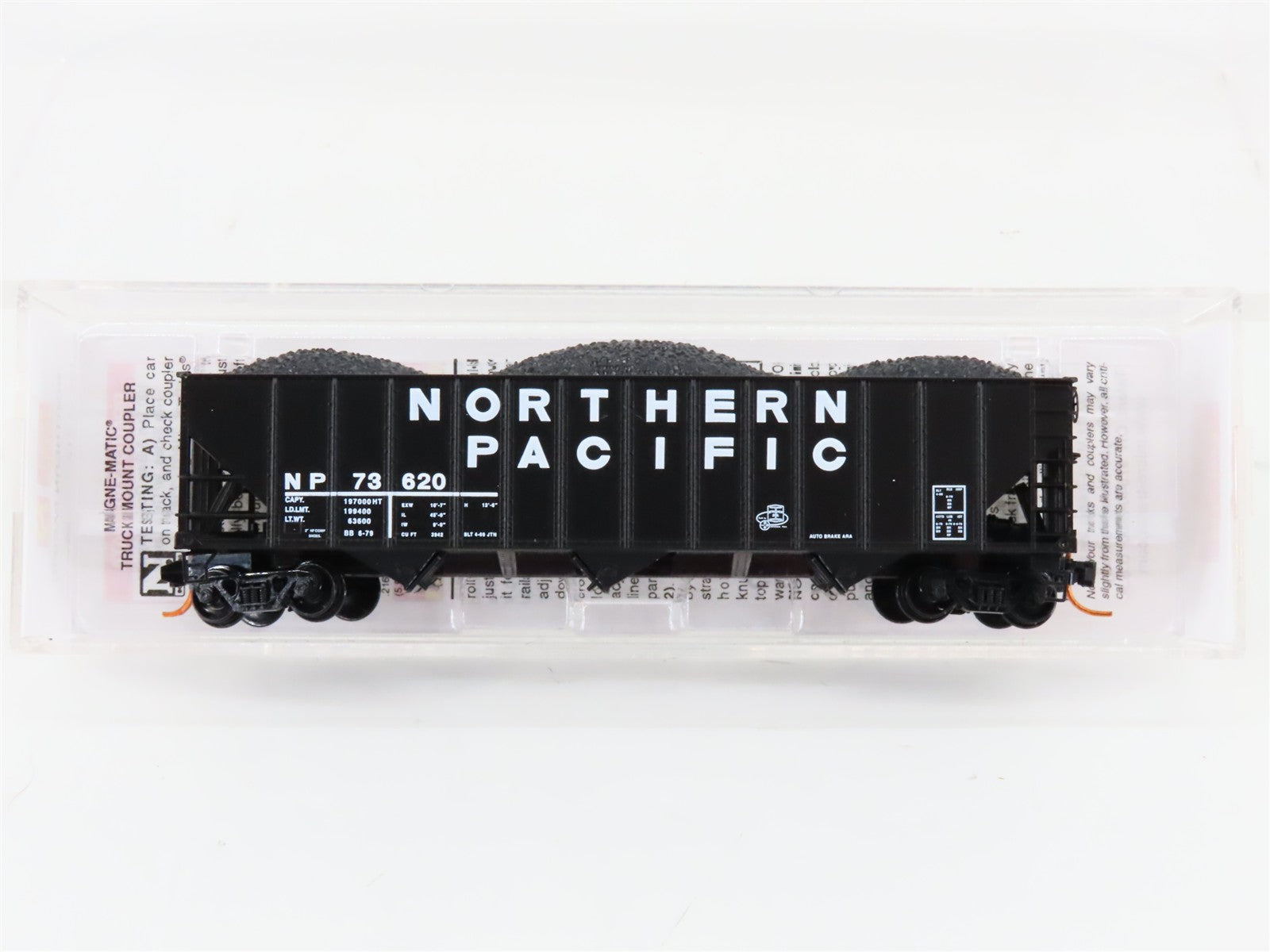 N Scale Micro-Trains MTL 10800212 NP Northern Pacific 3-Bay Hopper #73620 w/Load