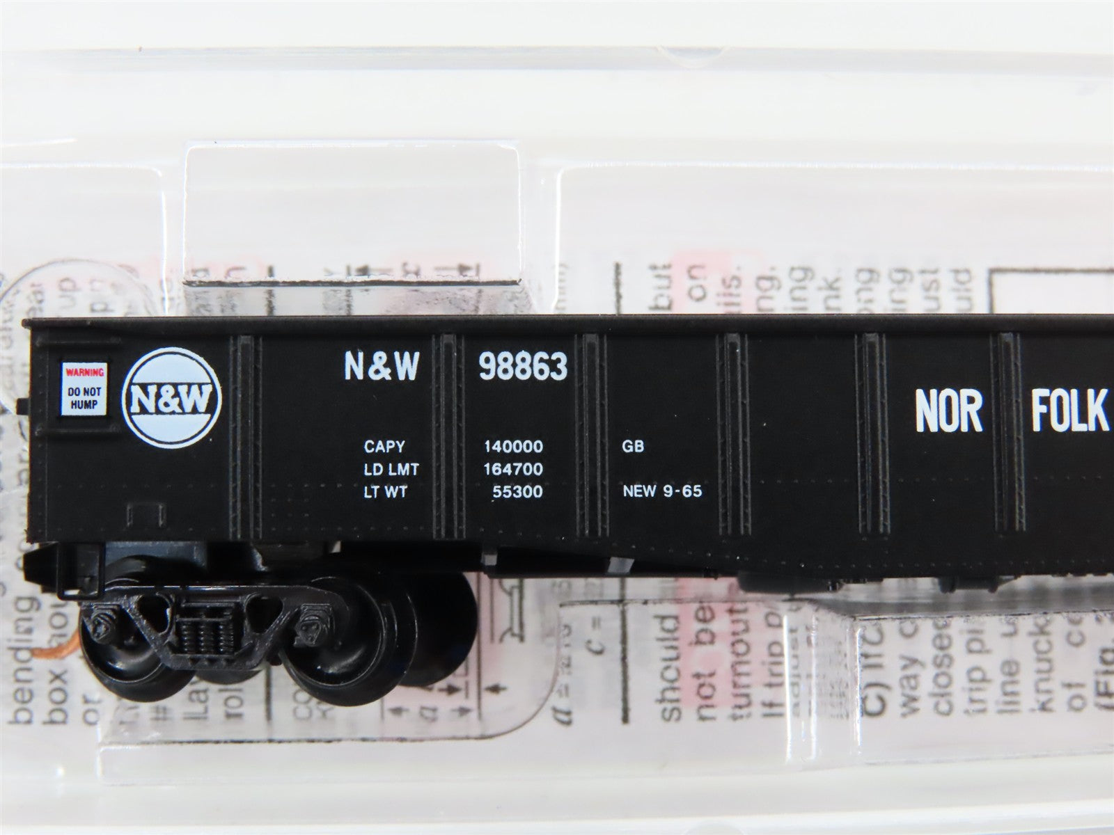 N Scale Micro-Trains MTL 105080 N&W Norfolk & Western 50' Gondola #98863