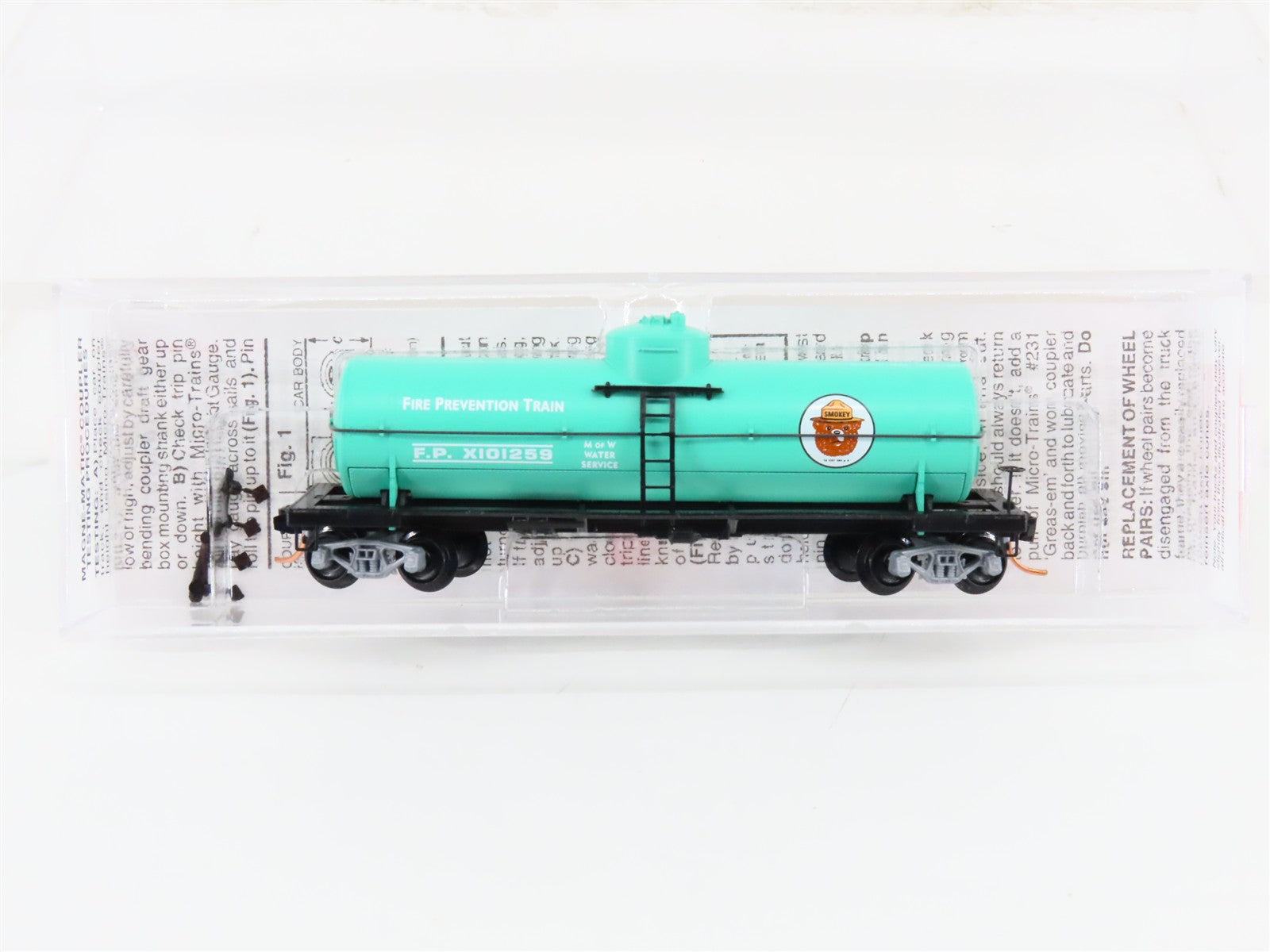 N Micro-Trains MTL 65540 FP Smokey Bear MW 39' Single Dome Tank Car #X101259