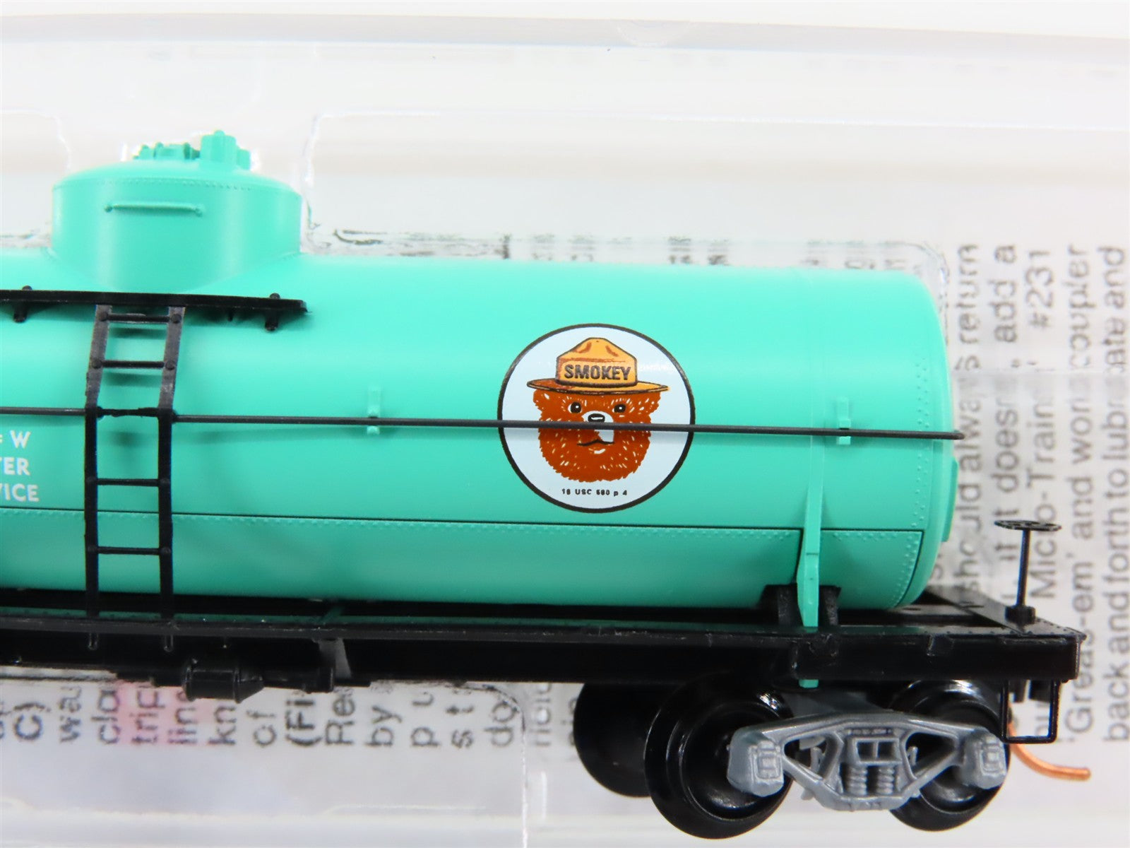 N Micro-Trains MTL 65540 FP Smokey Bear MW 39' Single Dome Tank Car #X101259