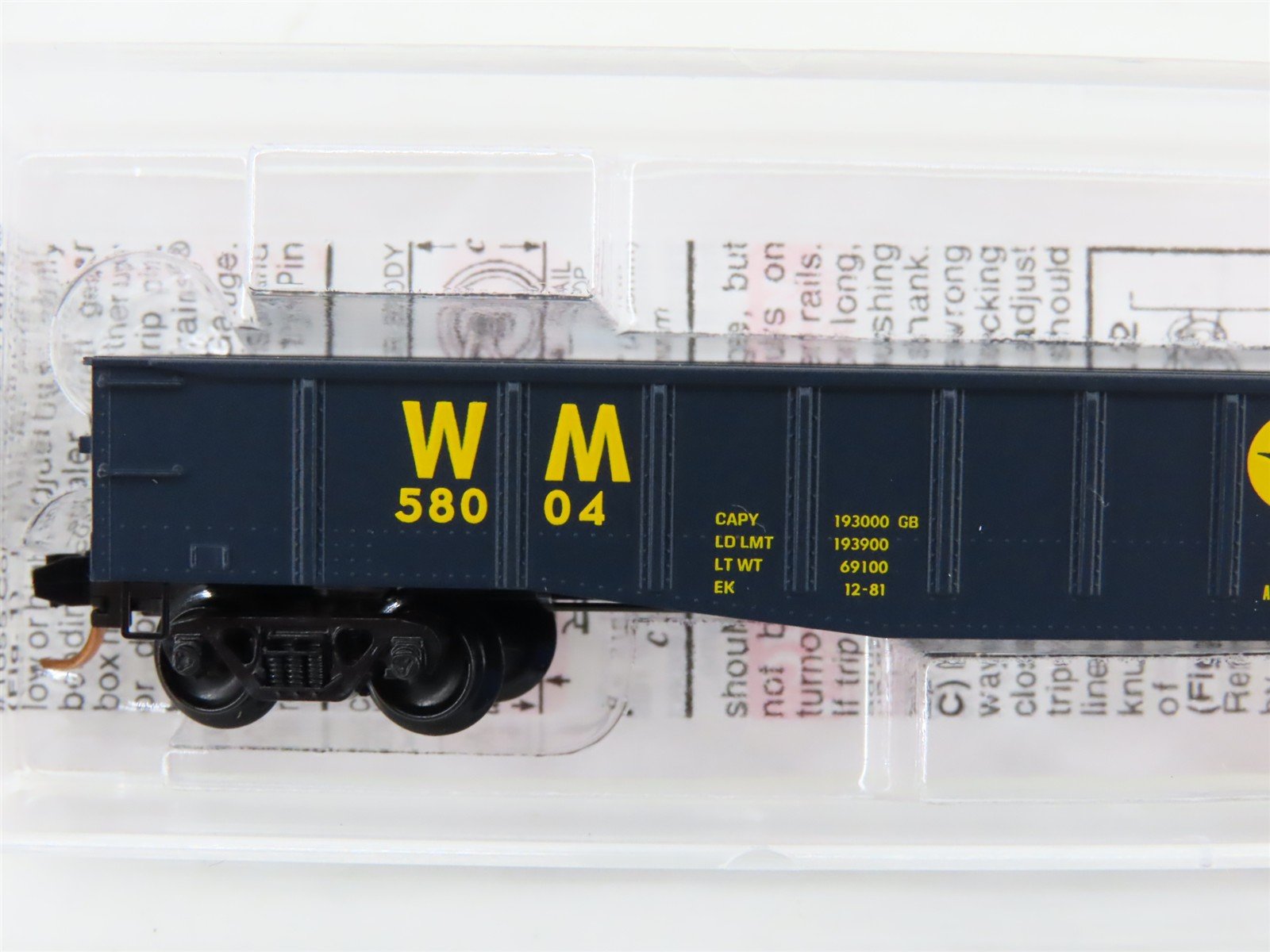 N Scale Micro-Trains MTL 105070 WM Chessie System 50' Fixed End Gondola #58004
