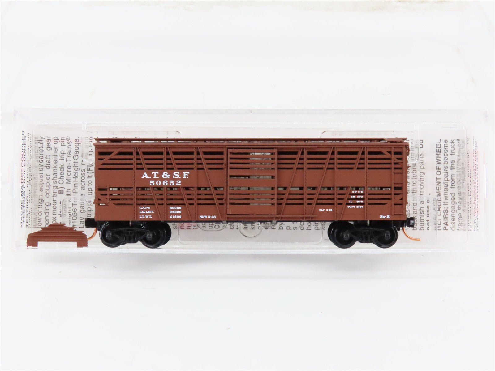 N Scale Micro-Trains MTL 35080 ATSF Santa Fe 40' Despatch Stock Car #50652