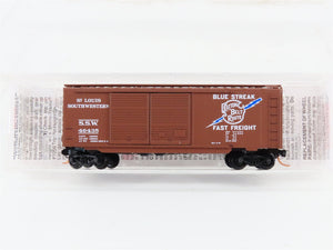 N Scale Micro-Trains MTL 23030 SSW Cotton Belt Blue Streak 40' Box Car #46435