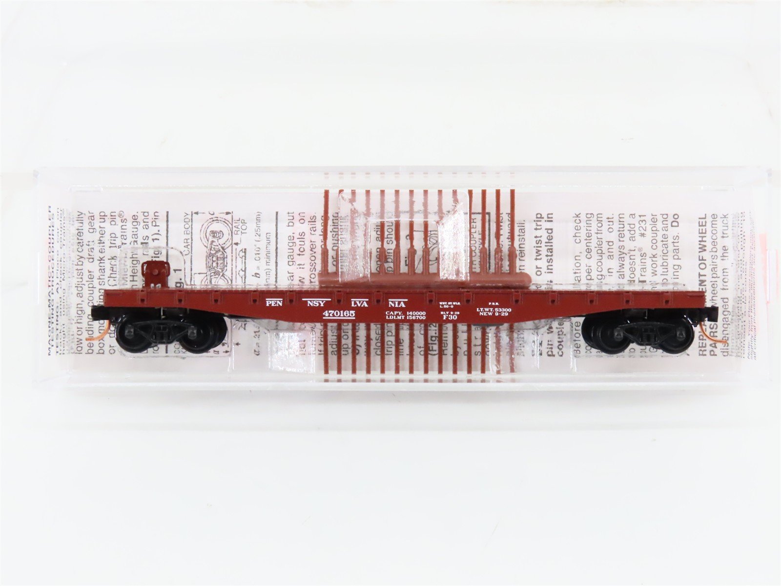 N Micro-Trains MTL 45140 PRR Pennsylvania 50' Fishbelly Side Flat Car #470165