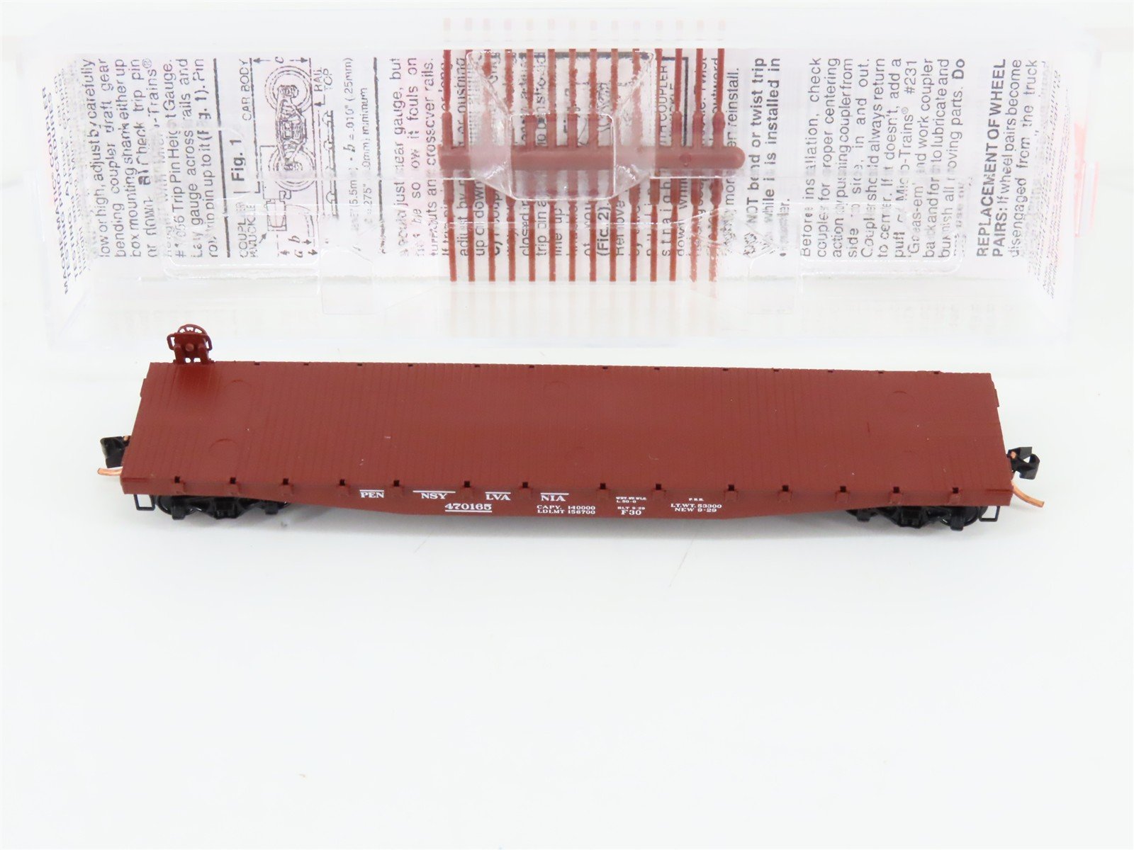 N Micro-Trains MTL 45140 PRR Pennsylvania 50' Fishbelly Side Flat Car #470165
