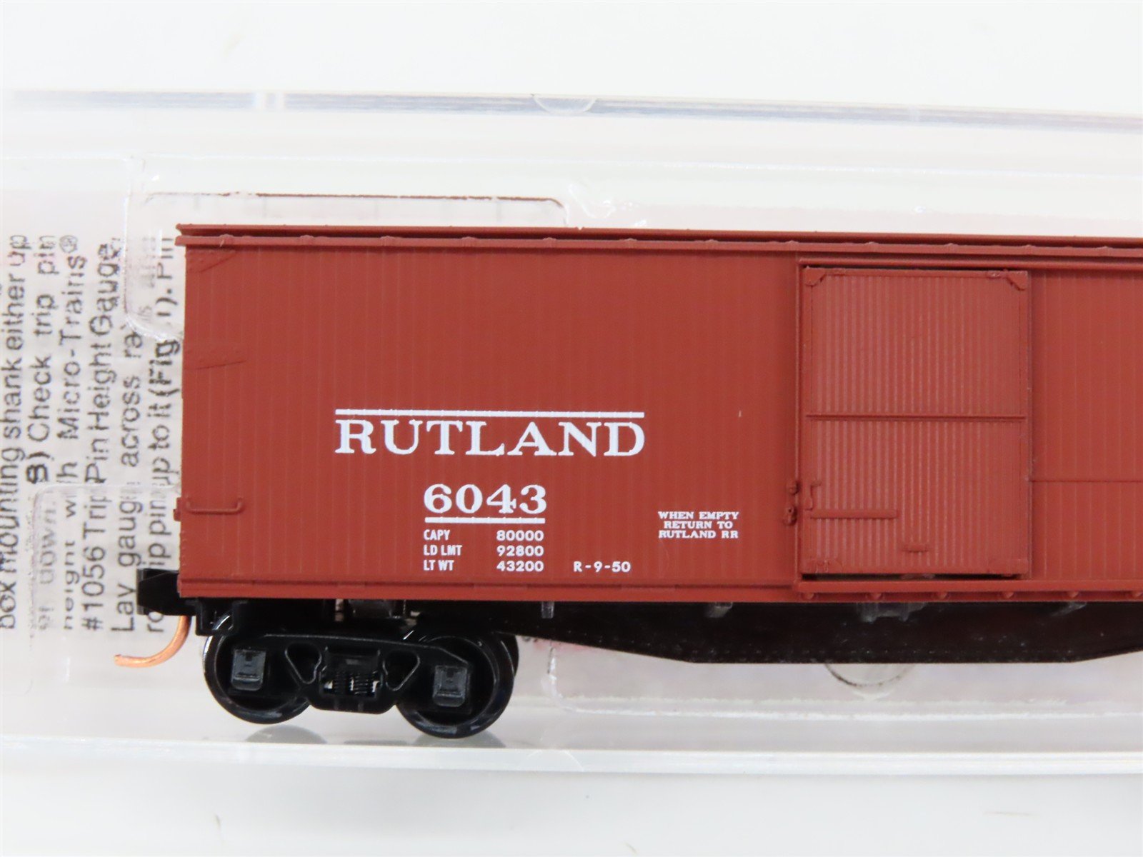 N Scale Micro-Trains MTL 39130 RUT Route Of The Whippet 40' Box Car #6043