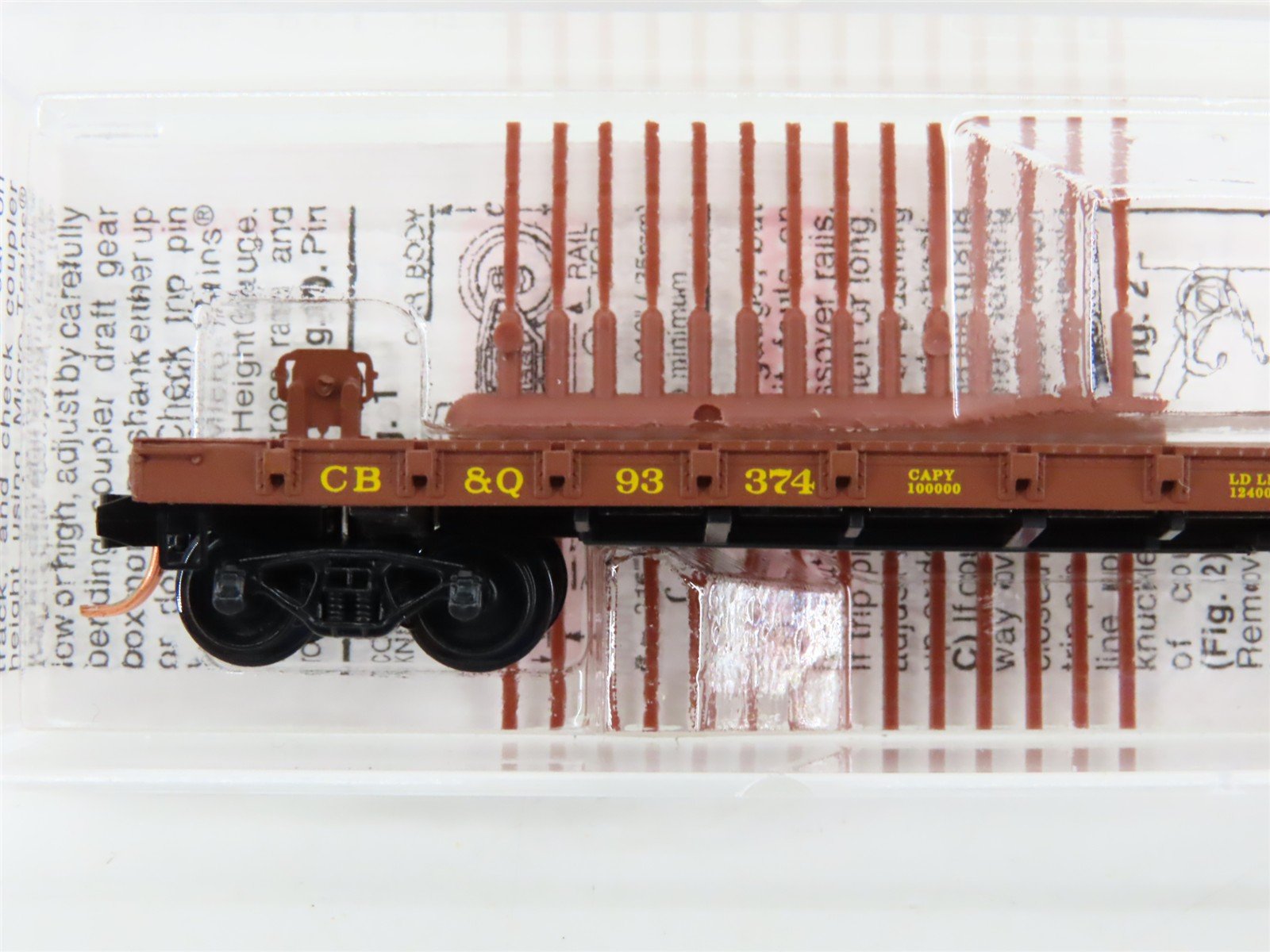 N Micro-Trains MTL 44090 CB&Q Chicago Burlington & Quincy 50' Flat Car #93374