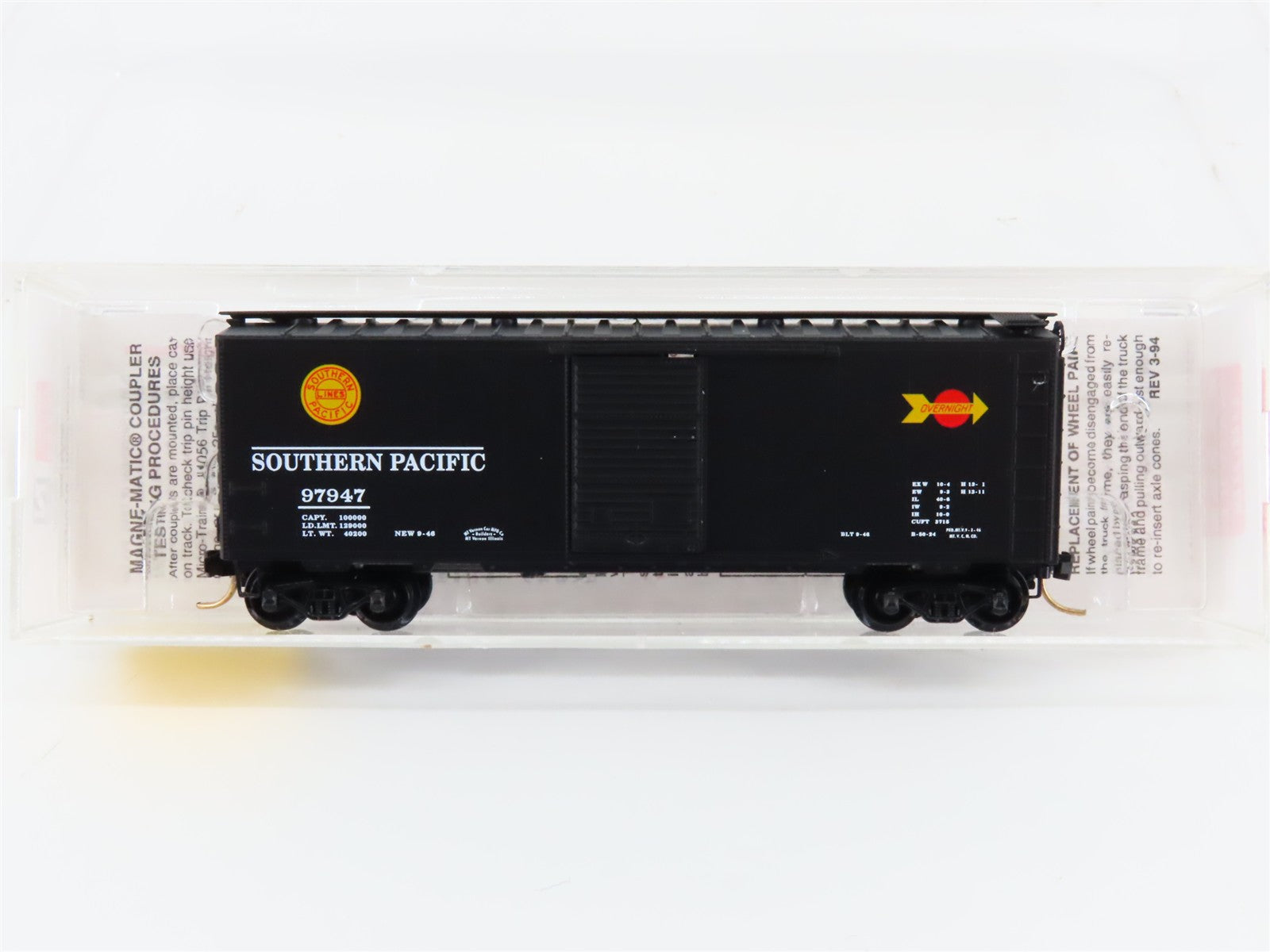 N Scale Micro-Trains MTL 20090 SP Southern Pacific Overnight 40' Box Car #97947