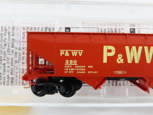 N Scale Micro-Trains MTL 55260 P&WV The Alphabet Route 2-Bay Open Hopper #380