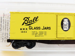 N Scale Micro-Trains MTL 42030 MWR Ball Glass Jars 40' Single Door Box Car #1024