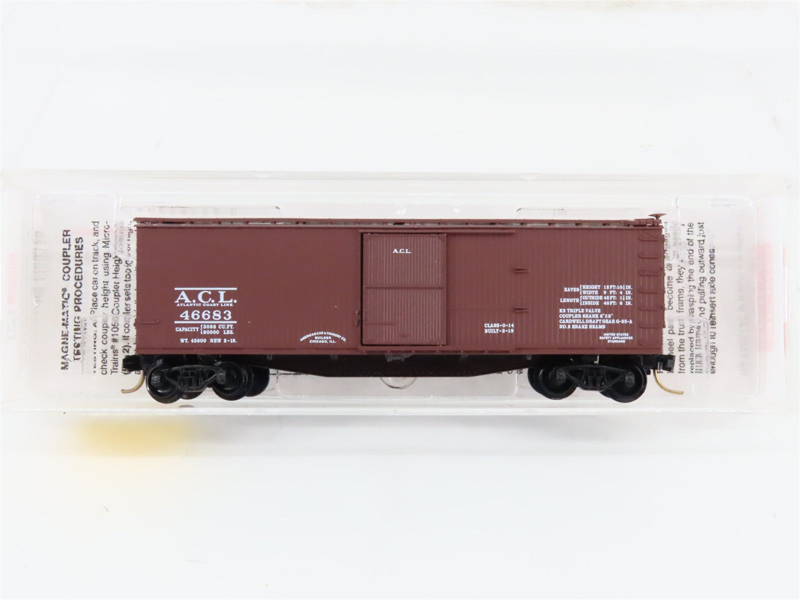 N Scale Micro-Trains MTL 39080 ACL Atlantic Coast Line 40' Box Car #46683