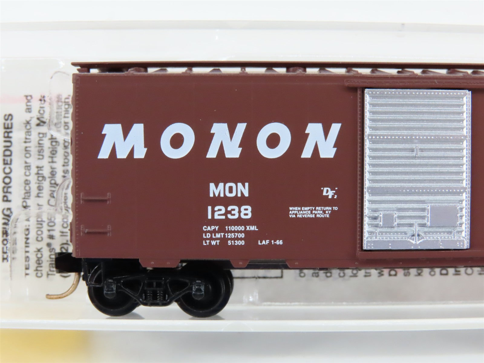 N Scale Micro-Trains MTL 20770 MON Monon 40' Single Door Box Car #1238