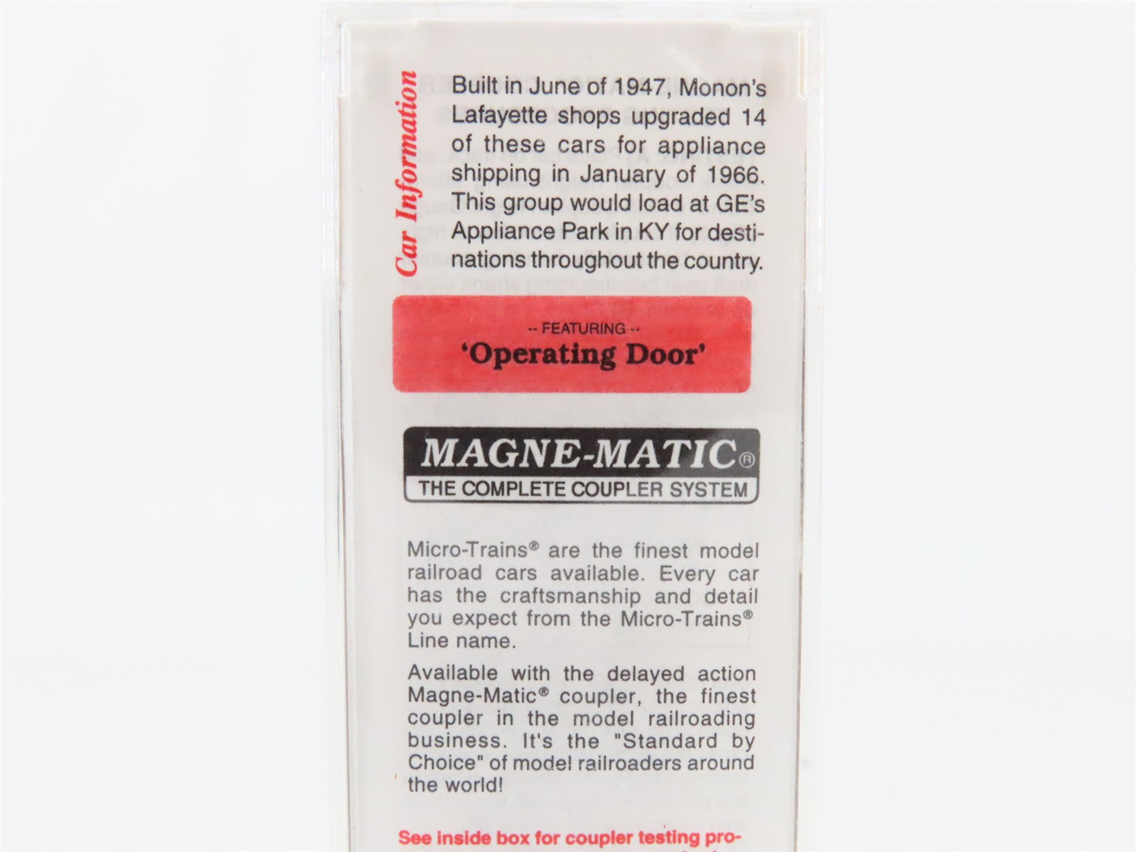 N Scale Micro-Trains MTL 20770 MON Monon 40' Single Door Box Car #1238