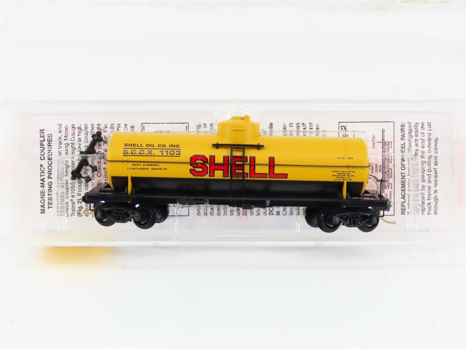 N Scale Micro-Trains MTL 65090 SCCX Shell Oil 39' Single Dome Tank Car #1103