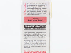 N Scale Micro-Trains MTL 31280 CG Central Of Georgia 50' Single Door Boxcar 1570