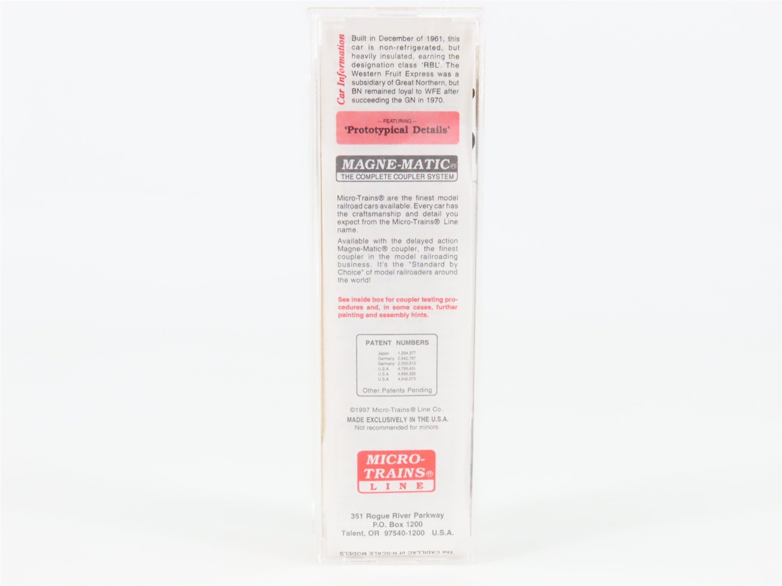 N Scale Micro-Trains MTL 38160 BN Western Fruit Express 50' Box Car #745461