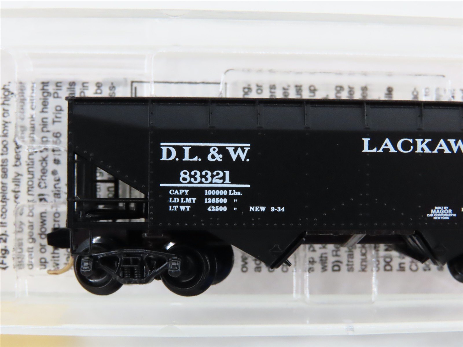 N Scale Micro-Trains MTL 55130 DL&W Lackawanna 33' 2-Bay Open Hopper #83321