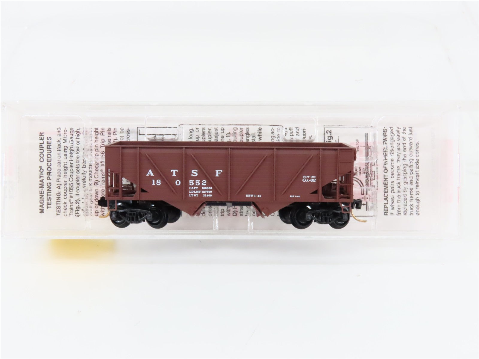 N Scale Micro-Trains MTL 57010 ATSF Santa Fe 33' 2-Bay Open Hopper #180552