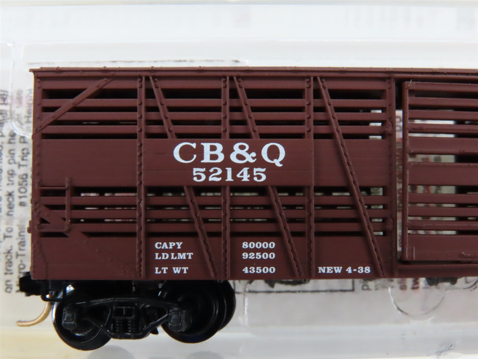 N Micro-Trains MTL 35130 CB&Q Burlington Route 40' Despatch Stock Car #52145